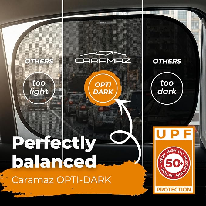 CARAMAZ Car Window Shade for Baby with Certified UV-Protection 2 Pack - 20"x12" - Image 4