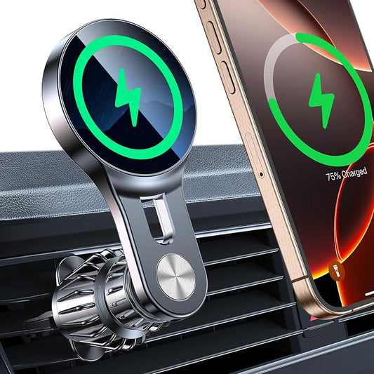 for 15W Magsafe Car Mount Charger【Long Arm】 Magnetic Wireless Car Charger Magsafe Charger Car Accessories Mag Safe Car Mount Holder Vent Magsafe Car Charger Mount for iPhone 16 Pro Max 15 14 13 Plus by Lantazi