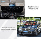 Strawberry Windshield Sun Shade Umbrella Fruit Flowers Leaves Foldable Car Front Window Sunshade Blocks UV Rays Heat Keep Vehicle Cool (55" x 27.5") - Image 3
