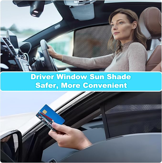 XCBYT 2015-2020 Tucson Window Shades, 4-Pack Magnetic Cooling Mesh | Blocks heat for camping & baby sleeping. Front shades are partial for rearview mirror. Wait 24h for clips to set - Image 4