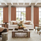 RYB HOME Linen Sheer Curtains 2 Panels for Living Room, Semi Transparent Privacy Drapes with Rod Pocket Farmhouse Style Window Treatments for Bedroom, Brunt Orange, 52" W x 90" L - Image 7