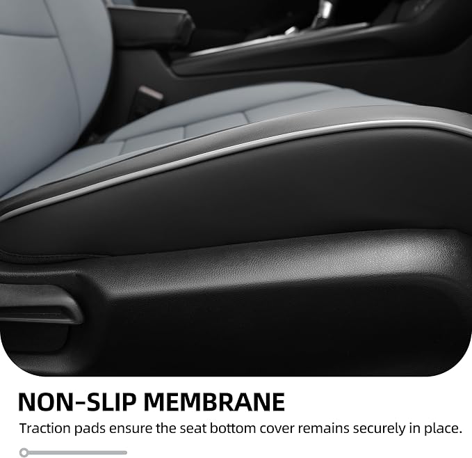 Lolcar Custom Fit Civic Seat Cover Full Set for Honda Civic 4 Door (Hatchback 2022-2026 Sport Touring)&(Hatchback 2022-2024 EX-L) 5-Seats Full Set,Leather Seat Protector (Black/Gray) - Image 7