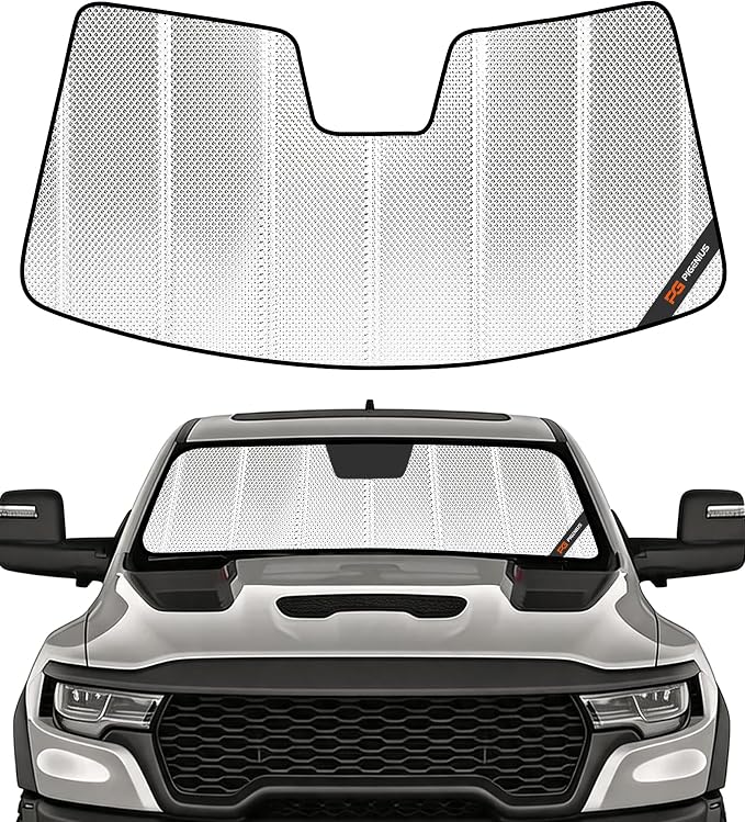 Pigenius Windshield Sunshade for Ram 1500 2025-2026, Front Window Shade - BLAZBLOCK by Pigenius