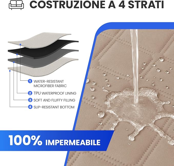 Waterproof Couch Covers for Pets, Waterproof Dog Bed Cover, Anti-Slip Soft Dog Blankets, Couch Cover for Dogs Washable, Pet Blanket for Puppy Large Dogs Cat (82x120 Inch, Khaki) - Image 2
