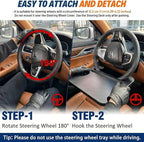 Steering Wheel Tray Car Desk Laptop Food Vehicle Travel | steering wheel car tray desk, multipurpose laptop and food table, fits most steering wheels, portable vehicle accessory - Image 6