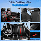 Fit Elantra Seat Covers Custom Fit for Hyundai Elantra 2017-2026, RedTrim | Front Pair, Premium Leather Full Coverage Protectors, Waterproof, Breathable, Scratch Resistant, Easy Wipe, Airbag Compatible - Image 2
