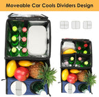 Backseat Organizer for Kids & Adults – Car Seat Cooler Warmer with 2-in-1 Writing Tray, Cup Holders & 11 Storage Compartments | Road Trip Car Organizer for Front & Back Seat (Black) (Navy Blue) - Image 8