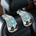 Blusabaca 2PCS Car Seat Headrest Hooks, Purses Bags Holder, Butterfly | PU Leather, Double Metal Back Storage Hangers for Grocery Bags Handbags Bottles Coats Phones, Car Accessories Organization by Blusabaca