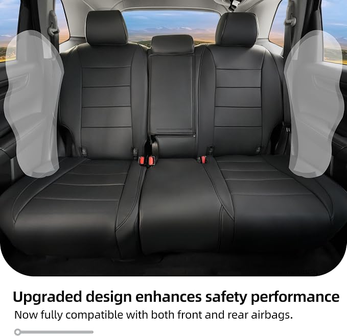 Lolcar CRV Seat Covers Custom Fit for Honda CRV 2023 2024 2025 2026 Leather Car Seat Cover Full Set for Trucks SUV,Waterproof Car Seat Cushion,Faux Leather (Black) - Image 6