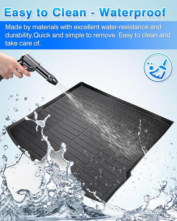 Cartist Cargo Liner Compatible with 2020-2023 2024 Volkswagen VW Atlas Cross Sport (5 Passenger Models Only) All Weather Rear Trunk Mat Waterproof Black TPE - Image 3