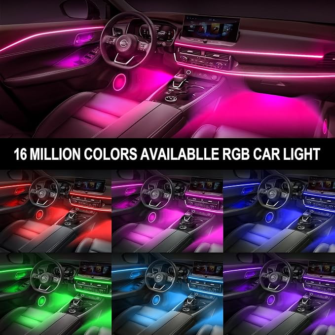 Acrylic Interior Car Lights, WEBUPAR Car Accessories 10 in 1 Car LED Strip Lights with APP Control, 175 inches 593 LEDs Fiber Optic Lights, RGB Neon Light Kits - Image 3