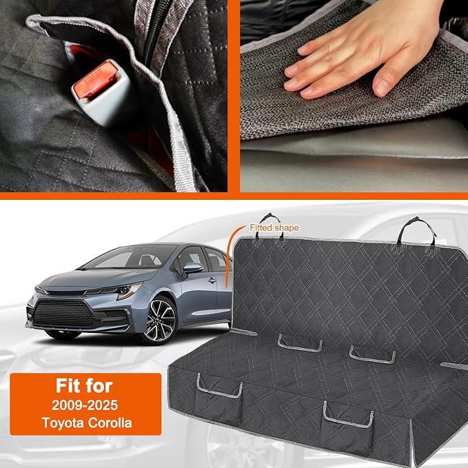 Dog Car Seat Cover for Toyota Corolla 2009-2025 | Waterproof Pet Bench Seat Cover for Back Seat, 600D Heavy Duty Scratch Proof Nonslip Truck Seat Covers for Dogs - Image 2