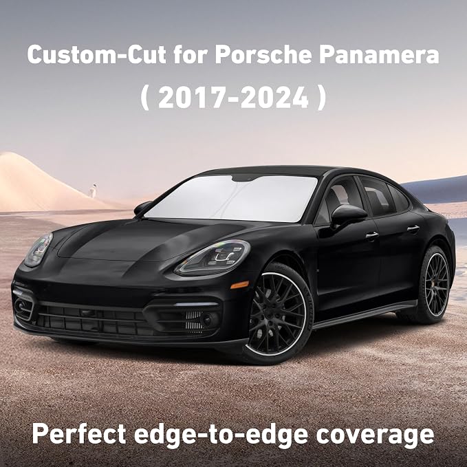 EcoNour Windshield Sunshade Compatible for Porsche Panamera 2017-2023 2024 | Sun Visor for Front Windshield & Window Sun Shade Cover, UV Heat Blocker & Protector, Car Accessories - Image 2