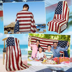 2PCS Car Seat Cover Towel Non Slip Front Seat Car Seat Towel Performance Microfiber Athletic Running Towel Washable Seat Cover for Gym Workout Sweat Outdoor Sport Beach Hiking Yoga (American Flag) - Image 7