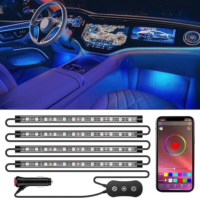 Nilight RGB LED Car Interior Stripe Light with APP Control Multicolor Music Sync Mode Waterproof Car Under-Glow Lighting Lamp Kits Universal Cars Truck ATV UTV - Image 9
