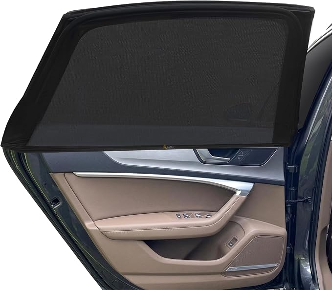 EcoNour Car Window Screens for Camping (Pack of 2) Camping UV Protection | & Insects Mesh Screen | Breathable Mesh Baby Window Covers for Privacy Blackout (Medium 16"x30") by EcoNour