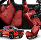 DiffCar® Seat Covers for Toyota Tacoma 2026 2025 2024 Double Cab(Gas Only), Full Set Faux Nappa Leather Truck Accessories for Tacoma 4th Gen, Car Seat Protectors Custom Fit for Tacoma Seat, Red Camo by DifferentDesignsforCars
