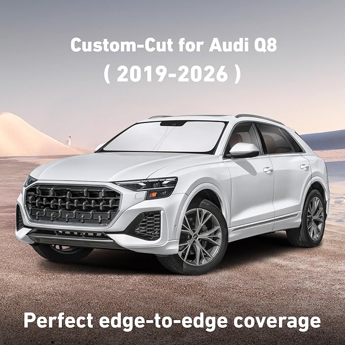 EcoNour Windshield Sunshade Compatible for Audi Q8 2019-2024 2025 2026 | Sun Visor for Front Windshield & Window Sun Shade Cover, UV Heat Blocker & Protector, Car Accessories - Image 2