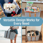 CleverMade Collapsible Tote LUXE, 30L Structured Tote Bag with Handles | Pack It All Without the Floppy-Bag Fight | Steel Rim Stays Open, Soft Grips Carry 30 lb, and Tote Folds to 1.5 Inches - Image 4