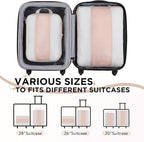 OlarHike 2 Set Compression Packing Cubes for Travel Essentials,Compressible Expandable Space Saver Bags for Organizing Clothes,Luggage Suitcase Garment Bags with Over 1000 pcs Mesh Holes(Beige) - Image 6