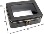 Aveniee Clear Makeup Bag Organizer, Portable Travel Toiletry Cosmetic Bag Case for Women, Heavy Duty Clear Pouch with zipper with Transparent Vinyl Windows & Gold Zippers(Black) - Image 8