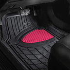 FH Group Premium Liners Tall Channel Trimmable All Weather Rubber Full Set Car Floor Mats (Pink) w. Trimmable All-Season Cargo Liner (Black) - Universal Fit for Cars Trucks and SUVs - Image 2