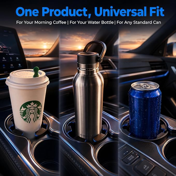 6PCS Car Cup Holder Insert, Arc Leaf Silicone Cup Holder Limiter, Soft Anti-Shake Auto Cupholder Stabilizer, Universal Drink Holders Expander for Most Vehicle, Sedan, SUV - Image 7