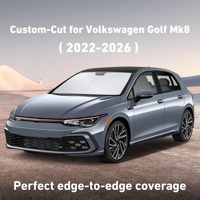 EcoNour Windshield Sunshade Compatible for Volkswagen VW Golf Mk8 2022-2026 | Sun Visor for Front Windshield & Window Sun Shade Cover, UV Heat Blocker & Protector, Car Accessories - Image 2