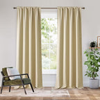 RYB HOME Bedroom Blackout Curtains 84 inches Long, 100% Blackout | Thermal Insulated, Noise Reducing, Curtains for Living Room Nursury, For Sleep, W42 x L84, Biscotti Beige by RYBHOME