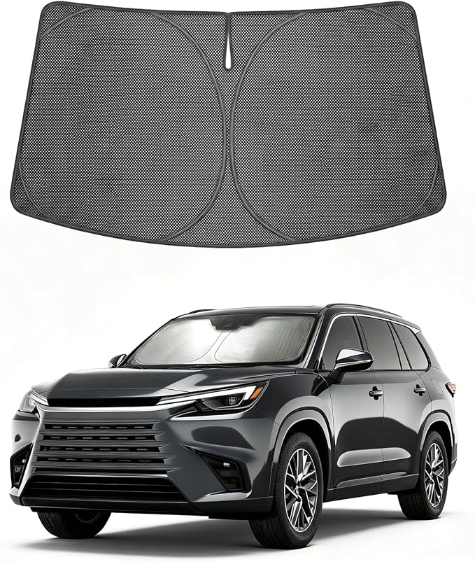 Proadsy Custom Fit 2024-2026 Lexus TX Windshield Sun Shade, Blocks Heat | Ice Crystal Micro-Refraction Blocks 99% UV, Drops Cabin Temp 54°F. Foldable Full Coverage for Summer Parking/Camping Privacy by Proadsy