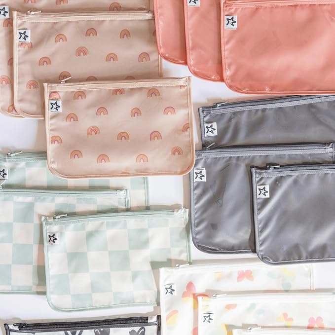 Tiny Twinkle Diaper Bag Organizing Pouches|3 Pack Mess-Proof Clear Front Travel Organizer Bags&TSA Approved Toiletry Bag Set for Baby and Mom Essentials - Image 5