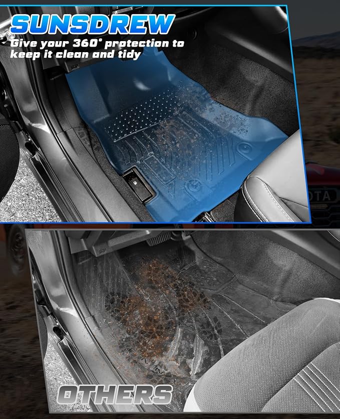 Sunsdrew Floor Mats for 2018-2023 Subaru Crosstrek / 2017-2023 Impreza | Front Rear 2 Rows Car Mats Accessories, All Weather Protection, TPE Rubber, Raised Edge - Image 5