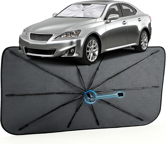 Car Windshield Sun Shade Umbrella for Lexus IS250 2006-2013, 1:1 Fit | [Reflective Coated Fabric] Car Shades Sun Visor Keep Car Cool and Protects Interior, Sunshade Umbrella for Front Window by MakeLifeBetter