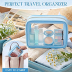 Hsei 12 Pcs Clear Makeup Bags Diaper Bag Organizer Travel Toiletry Bags with Zipper Clear Cosmetic Organizer Car Storage Pouch Bridesmaid Gift for Women Beach Vacation (Blue) - Image 5