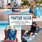 Car Seat Towel Cover, Universal 63x32in Seat Cover with Buckle Strap, Non-Slip Washable Seats Towel Covers, Portable Car Seats Protector for Gym Yoga Swimming Beach Workout Sports - Image 6