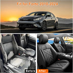 Forte Car Seat Covers Custom Fit for Kia Forte 2010-2024, Full Coverage Leather Waterproof Breathable Seat Covers, Automotive Seat Protectors, Airbag Compatible(2 Front Seats, Black) - Image 5