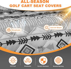PGmoon Golf Cart Seat Covers with 4 Front Pockets & Nonskid Bottom | Universal Golf Cart Seat Towel Blanket Fits for EZGO, Yamaha, Club Car and More 2 Person Seats Golf Carts - Image 2