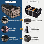 Deosk Trunk Organizer and Storage with Reinforced Handles,Car Accessories for Women/Men 50L Waterproof Polyester Trunk Organzier for Car/SUV/Minivan/Truck(Medium,Leopard print) - Image 2