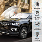 Windshield Sun Shade Sunshade for 2017-2024 2025 Jeep Compass | Full covered for windshield, Foldable & Durable, Block UV Rays, Reduce Heat, Easy to install, Keeps Car Cooler - Image 2