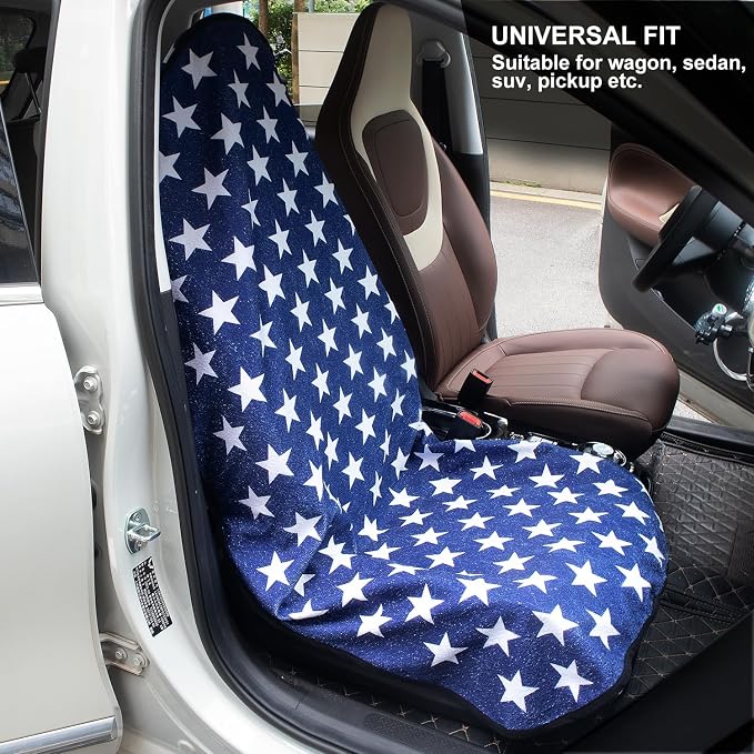 Waterproof Sweating Car Seat Cover for Post Gym Workout, Running, Swimming, Beach and Hiking, Universal Fit Non-Slip Bucket Seat Protector for Cars SUV Trucks, Machine Washable (Star) - Image 6