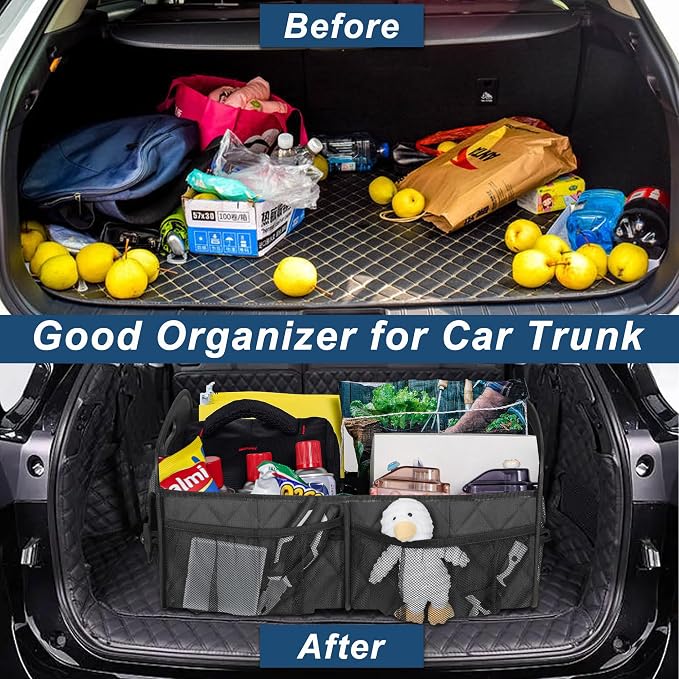 Deosk Trunk Organziers and Storage with Reinforced Handles,Car Accessories for Women/Men 50L Waterproof Polyester Trunk Organzier for Car/SUV/Minivan/Truck(Medium,Charcoal) - Image 7