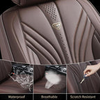 FLORICH Car Seat Covers, Dark&Brown Leather Car Seat Covers Front Seats, Premium Leatherette Car Seat Cushion for Cars, Automotive Seat Protectors Universal Fit for Most Sedans Cars SUV Trucks - Image 6