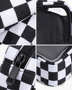 Clear Checkered Makeup Bag, Small Cosmetic Pouch with Zipper Mini Waterproof Makeup Purse Organizer Cute Cosmetic Bag Travel TSA Approved Toiletry Bag Car Organizer for Women Girls (Black) - Image 6