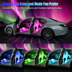 Car LED Lights Interior,RGB Interior Car Lights with App Control&Music Sync | DIY and Music Mode Smart USB Under Dash LED Lights,Ambient Lighting Car for Jeeps Trucks SUVs Men Women,DC 5V - Image 2