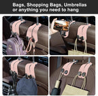 CoBak Purse Hook for Car - Universal Premium Stitched Leather and Aluminum-Magnesium Alloy Double Car Seat Back Storage Hook for Purses, Handbags, Bags (2 Pack),Blush Pink - Image 6
