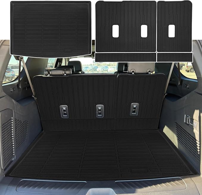 Cargo Mat for Chevrolet Suburban Accessories 2025 2024 2023 2022 2021, Trunk Mat with Backrest Mat Cargo Liner by CaBYbigG