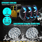 EJ's SUPER CAR Led Round Light Bar 4PCS 3.3" 42w 10000LM Flood Light Pod Off Road Fog Driving Roof Bar Bumper for Jeep,SUV Truck, Hunters - Image 6