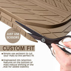 CAR PASS Heavy Rubber Car Floor Mats, Deep Waterproof Car Mats All Weather, Universal Trim-to Fit Automotive Floor Mats for Car SUV Truck Van, Durable Floor Liners All Beige - Image 5