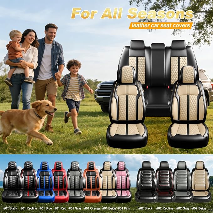 Fit Veracruz Seat Covers Fit for Hyundai Veracruz 2007-2015, 5 Seats | Premium Leather Full Coverage Protector, Waterproof, Breathable, Scratch Resistant, Easy Wipe, Airbag Compatible, Black+Beige - Image 9