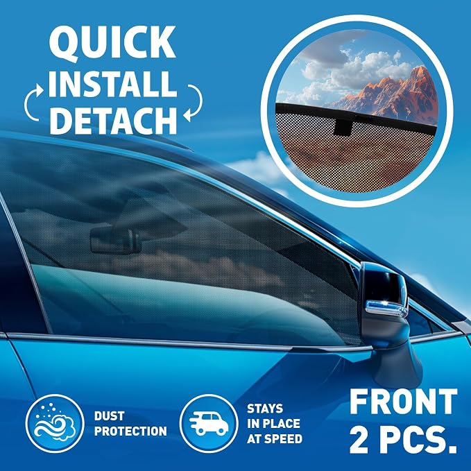 CLIM ART Magnetic Car Window Sunshade for Hyundai Santa Fe 2024-2026, 2 Pc.Set, Side Glass Covers Screen, Block Sun Rays Curtains, Window Shield Sun Shade in Cars, Camping Accessories - MS0182 - Image 3